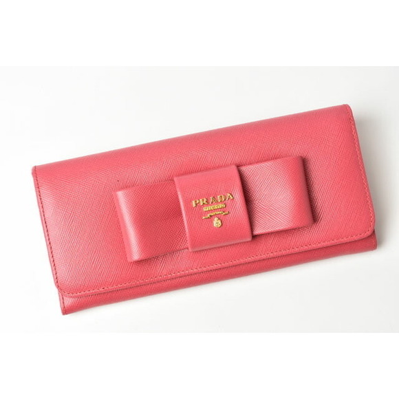 Prada Peonia Saffiano Wallet Long Pink - Picture 1 of 12